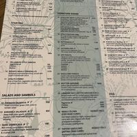 Some of the menu  at Upali's by Nawaloka in Colombo