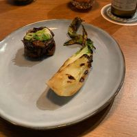 Marinated Mushrooms with grilled Pak Choi  at Bistro Calypso in Eindhoven