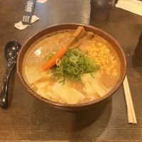 Regular size spicy miso ramen (no additional toppings)  at Shinbu Sakiya Ramen - 麺匠真武咲弥 in Tokyo