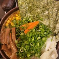 Vegan ramen with add-ons at Shinbu Sakiya Ramen - 麺匠真武咲弥 in Tokyo