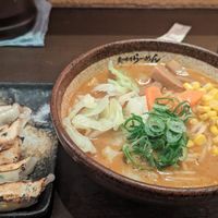 Karamiso Ramen with Vegan gyoza at Shinbu Sakiya Ramen - 麺匠真武咲弥 in Tokyo