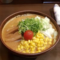 Vegan noodle soup spicy miso. at Shinbu Sakiya Ramen - 麺匠真武咲弥 in Tokyo