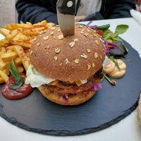 Beyond meat burger at Choco Kebab Cafe in Bugibba