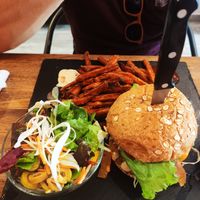 Beyond volcanic melt burger at Choco Kebab Cafe in Bugibba