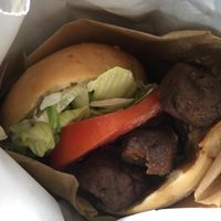 Steak tip sandwich wasn’t kidding about the horseradish. at Vegan Picnic - Polk St in San Francisco