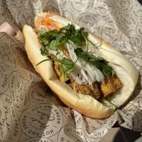 Vietnamese Banh Mi with fried tofuu  at Chimm in Charlottesville