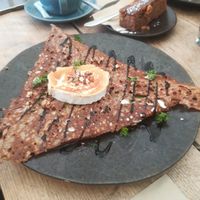 Goats cheese galette, (ate the vegan one before taking a picture sorry! It looked almost identical except for the lack of cheese on top.) at She Sells in St Austell