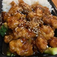 Sesame vegan chicken with steamed rice combo at General Thai Chinese Cuisine & Vegetarian in Aurora