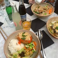 Drinks are self service from the refrigerator at Liu Lin in Brussels