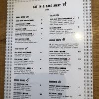 Menu  at Liu Lin in Brussels