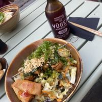 Noodle dish with Kombucha  at Liu Lin in Brussels