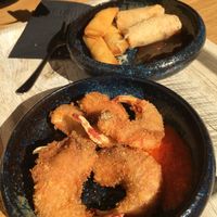 “Shrimp” and spring rolls at Liu Lin in Brussels