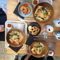 Lalot skewers, calamari, shrimp at Liu Lin in Brussels