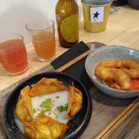 wontons and Vegan prawns at Liu Lin in Brussels