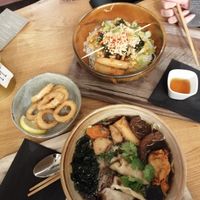 Konyaku rings,  soup and noodle bowl. at Liu Lin in Brussels