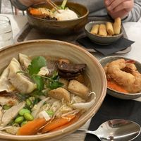 Noodle bowl and prawn tempura - AMAZING at Liu Lin in Brussels