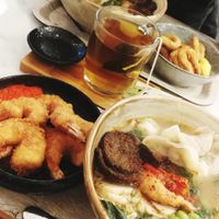 Shrimps, squid, soups - all vegan and delicious ❤️ at Liu Lin in Brussels