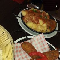 Bread basket, croquettes and patatas bravas. at Ole Ole in Lincoln