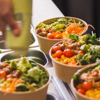 coco california bowls in the making. at Rå Bowls & Juices in Groningen