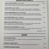 Menu - front at Rå Bowls & Juices in Groningen