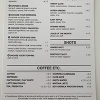 Menu - back at Rå Bowls & Juices in Groningen