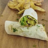 Falafel wrap & chips at Naranj in Marrakech