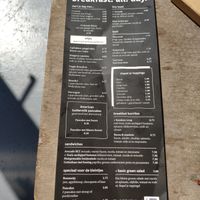 The menu at 30ml Leidsche Rijn in Utrecht