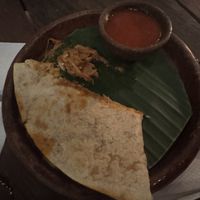 Jackfruit quesadilla (half eaten lol)  at The Mexican in Town in 