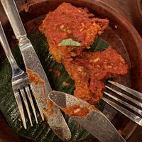 Fried mushroom - altered to vegan (half eaten lol)   at The Mexican in Town in 