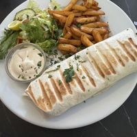 Falafel laffa (delicious!!)  at Tahini in Dundee