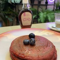 The blue magic (with blueberry in the batter)  at Moak Pancakes - West in Amsterdam