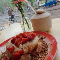 Nice view on a rainy day at Moak Pancakes - City Center in Amsterdam