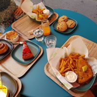 Tofish and chips + desserts  at L'Ethiquete in Nantes