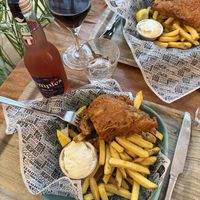 Tofu and chipss  at L'Ethiquete in Nantes