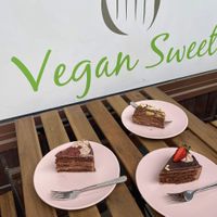 Different type of chocolate cakes at Tortusz in Budapest