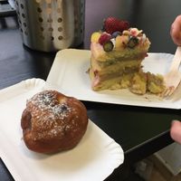 Cake and donut at Tortusz in Budapest