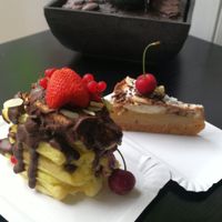 Waffle dessert at Tortusz in Budapest