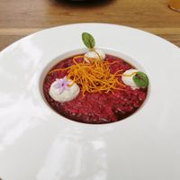 Beetroot risotto at RE Organic in Mallorca
