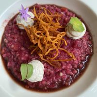 Beetroot risotto  at RE Organic in Mallorca