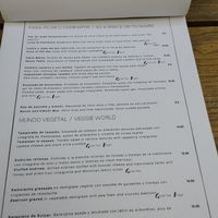 Menu at RE Organic in Mallorca