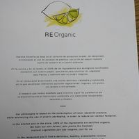 Menu at RE Organic in Mallorca