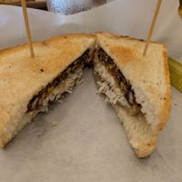 Vegan patty melt at The Peddler in Huntington