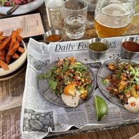 Sweet potato fries and cauliflower tacos 👏  at Urban House in Bratislava