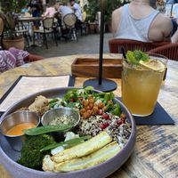 iced peach tea with the buddha bowl  at Urban House in Bratislava