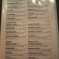 Menu  at Urban House in Bratislava