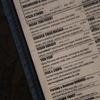 Menu at Urban House in Bratislava