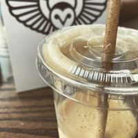 Maple brown sugar nitro latte with oat milk!  at Queen City Grounds in Charlotte