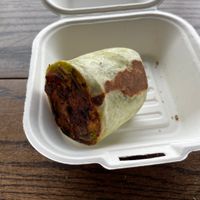 Half of the Burrito You Want  at Queen City Grounds in Charlotte