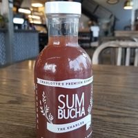 Local kombucha! Yay yummy gut health! at Queen City Grounds in Charlotte