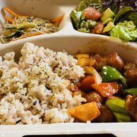 Vegan Sweet and Sour Pork Bento 🍱 酢豚風弁当🍱 at Queen's Healthy Diner in Nagoya